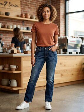 Seven7 Straight Fit Size 30 Dark Wash Jeans — Note: Hemmed to 24" Inseam EUC